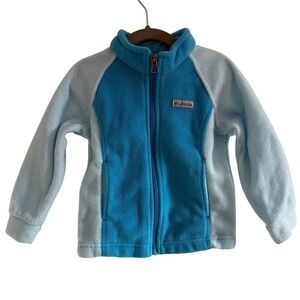 Columbia Kids Fleece Jacket Blue Light Blue Full Zip Size 3T